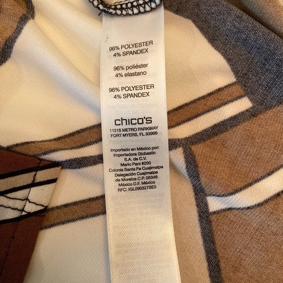 Chico's Brown Knit Kit Groovy Swirl Lace Up Long Sleeve Top Size 0 - Picture 7 of 9